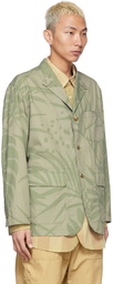 Engineered Garments Khaki Leaf Print Blazer