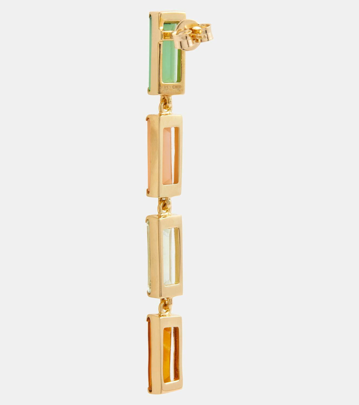 【ALIITA】Deco Maxi embellished 9kt gold drop earrings Aliita Deco Maxi embellished 9kt gold drop earrings Aliita
