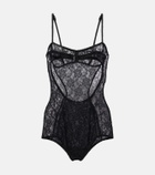 The Attico Floral lace bodysuit