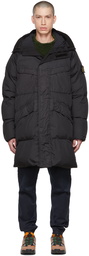 Stone Island Black Garment-Dyed Crinkle Reps NY Down Jacket