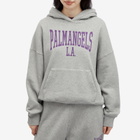 Palm Angels Women's College Classic Hoodie in Melange Grey/Violet