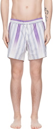 COMMAS Purple Striped Swim Suit