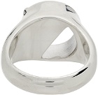SWEETLIMEJUICE Silver Half Stone Oval Signet Ring