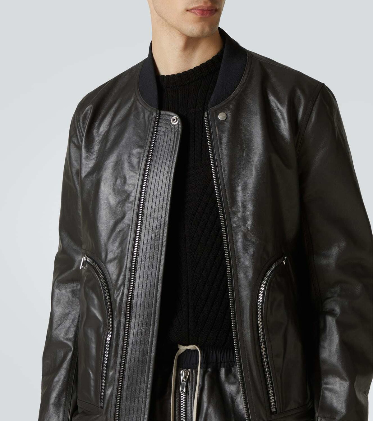 Rick Owens Bauhaus Flight leather bomber jacket Rick Owens