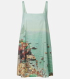 Staud Brio printed cotton minidress