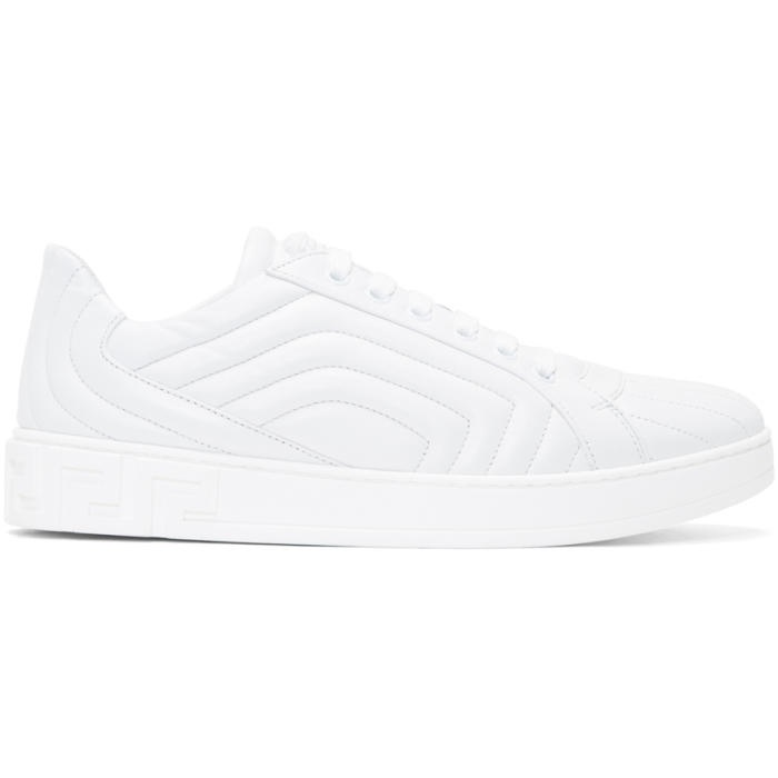 Photo: Versace White Quilted Sneakers 