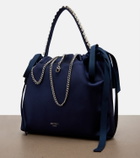 Jimmy Choo Drawstring Mini embellished satin top-handle bag
