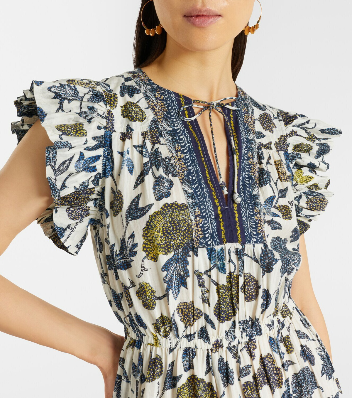 Ulla Johnson Kairi gathered cotton-blend midi dress
