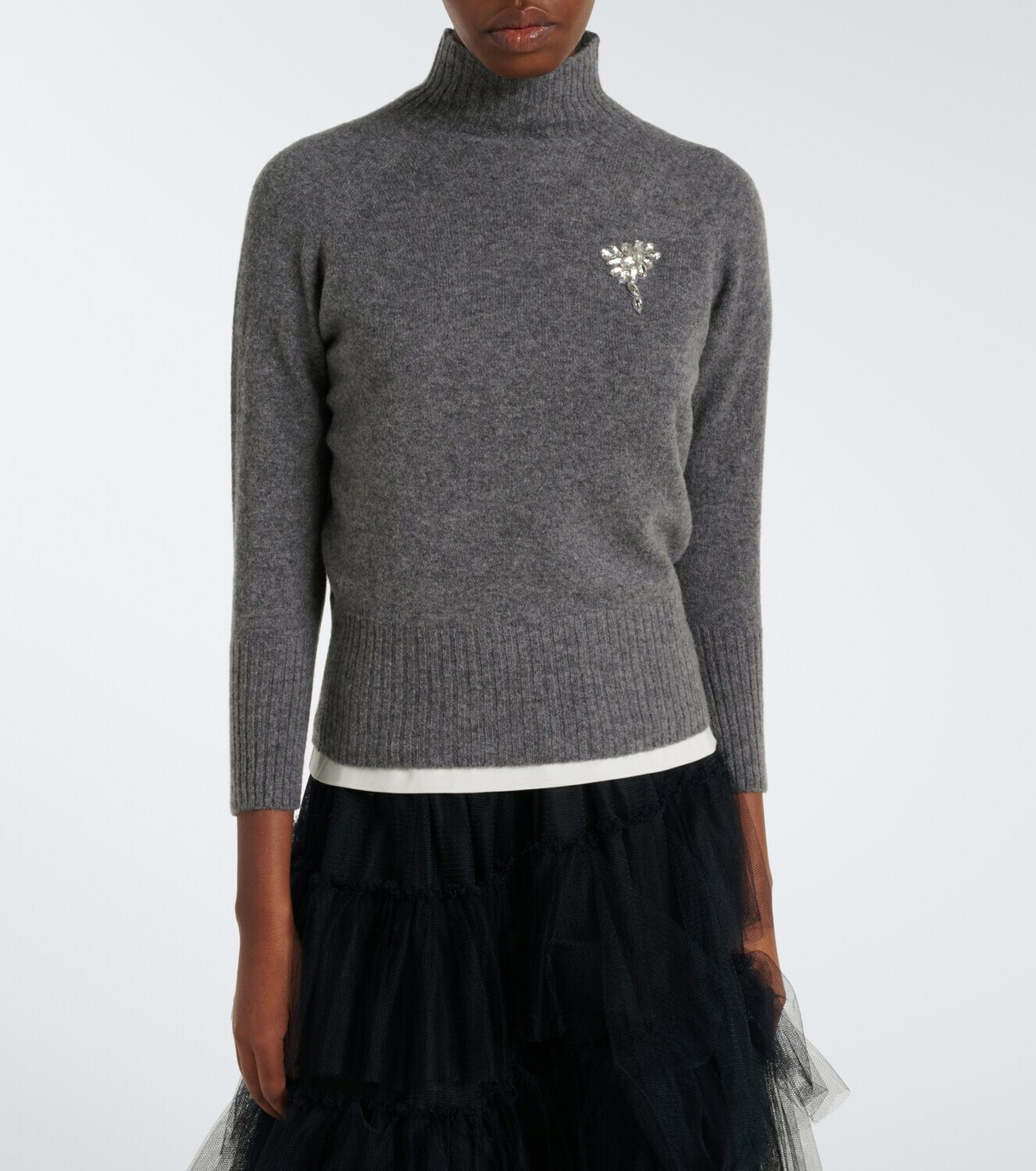Simone Rocha Embellished cashmere turtleneck sweater