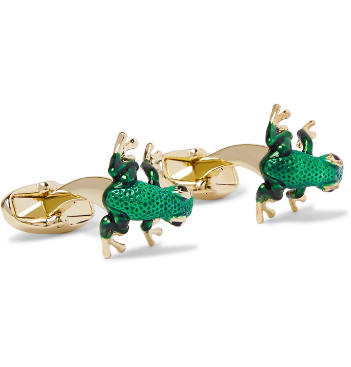 Photo: Paul Smith - Gold-Tone and Enamel Cufflinks - Green