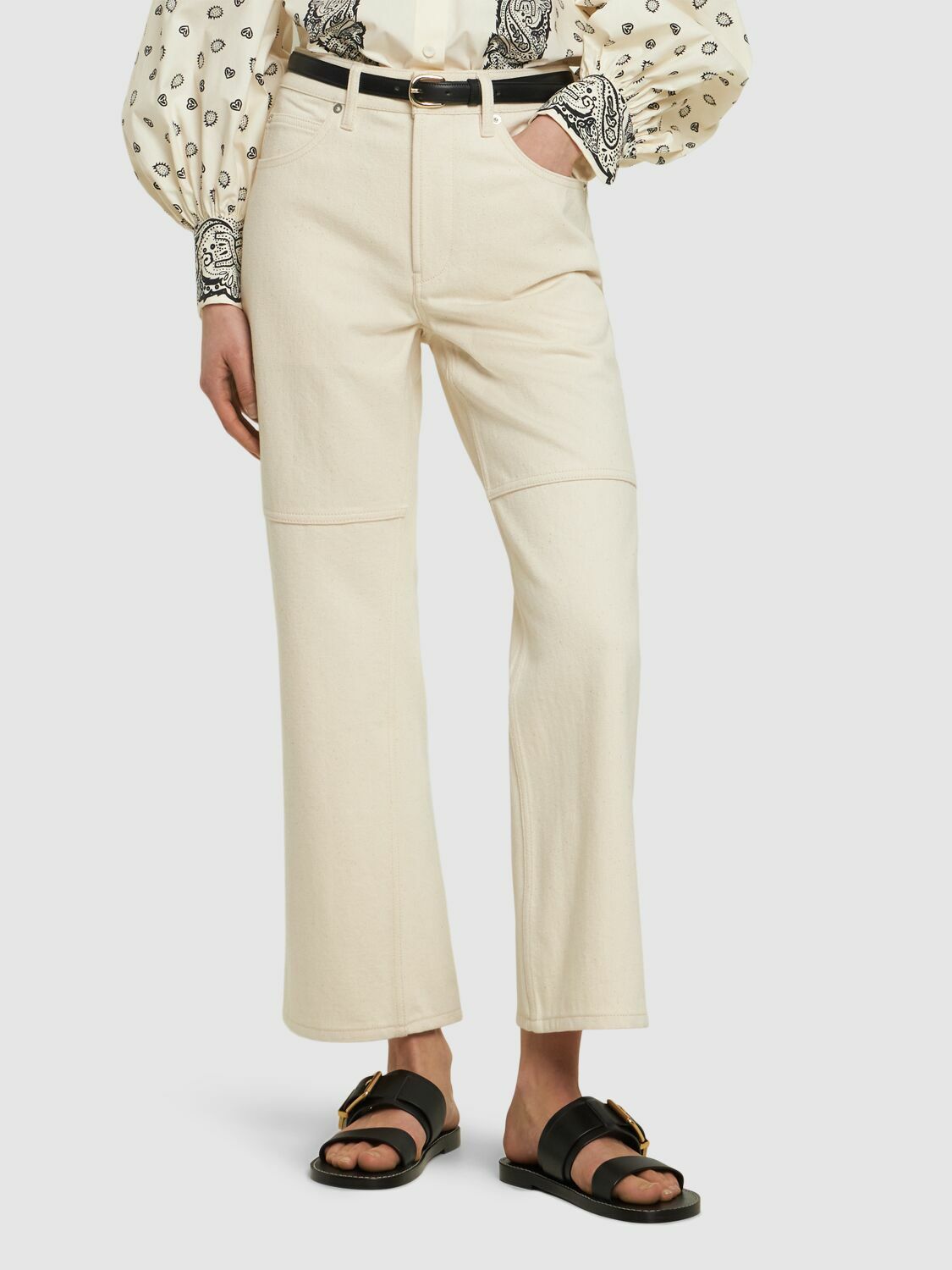 【Chloe】レベッカ レザーサンダル 10mm ブラック Rebecca レザー サンダル 装飾付き | CHLOÉ | NET-A-PORTER