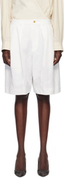 Black Comme des Garçons White Polyester Twill Shorts