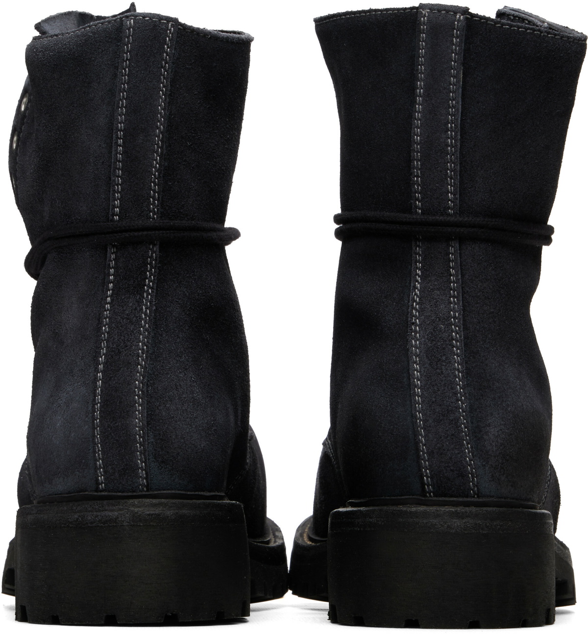 A DICIANNOVEVENTITRE Black Fiore Prisma Combat Boots