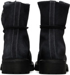 A DICIANNOVEVENTITRE Black Fiore Prisma Combat Boots