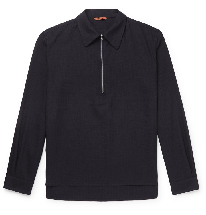 Photo: Barena - Voile Half-Zip Shirt - Blue