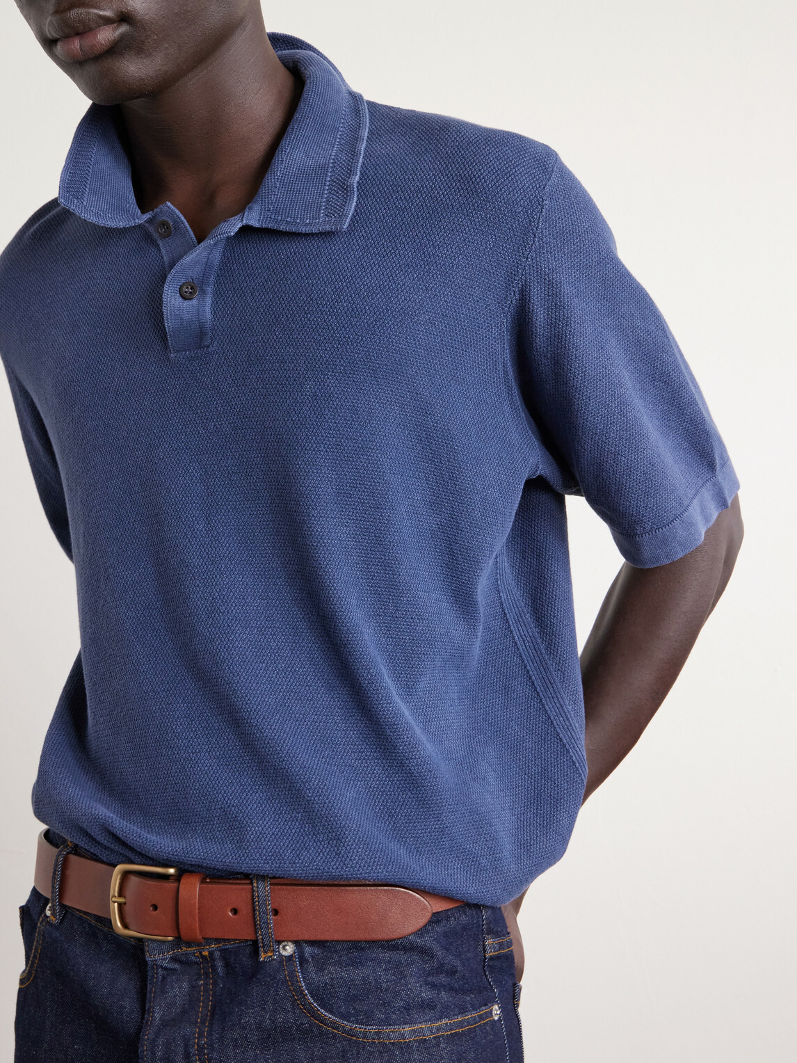 Corridor - Cotton-Piqué Polo Shirt - Blue
