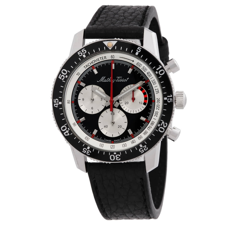 Photo: Mathey-Tissot 1968 Chronograph Automatic Black Dial Mens Watch H1968NS