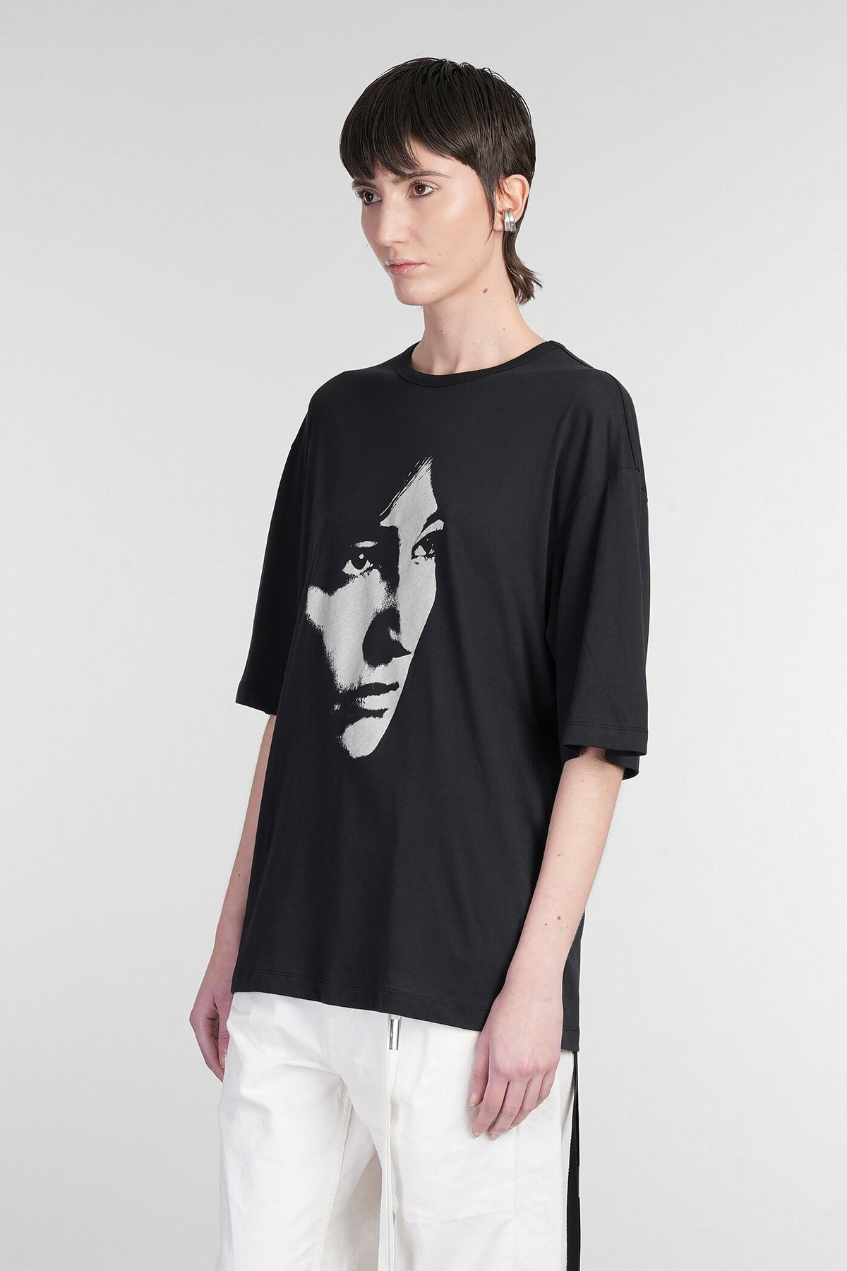 Ann Demeulemeester Aga T-shirt In Black Cotton Ann Demeulemeester