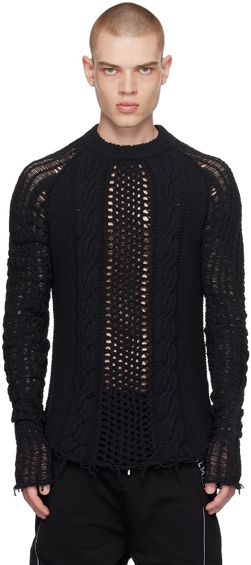 Photo: Balmain Black Unstructured Sweater