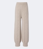Lisa Yang Bryndis cable-knit cashmere wide-leg pants