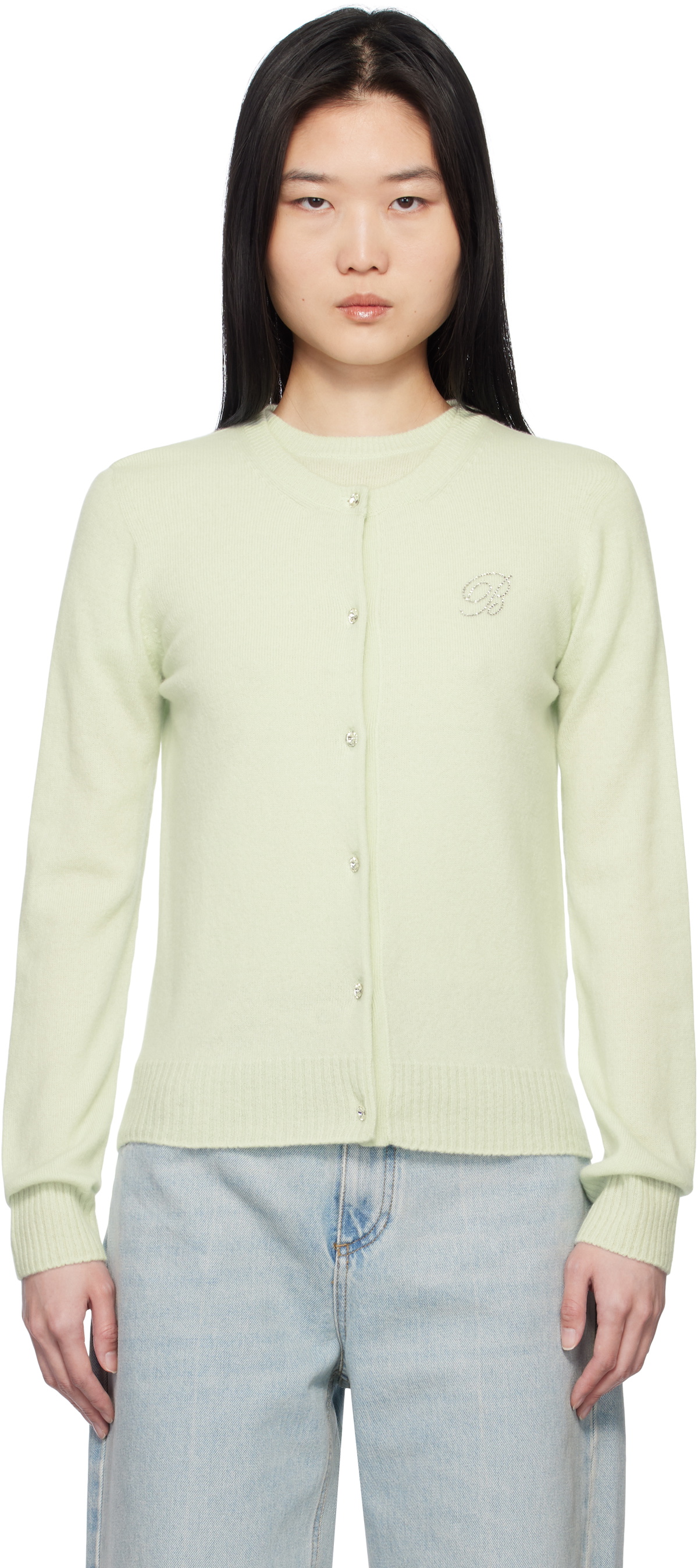 Blumarine Green Cashmere Cardigan