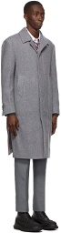 Thom Browne Grey Cashmere Double-Face Unconstructed Bal Collar Overcoat