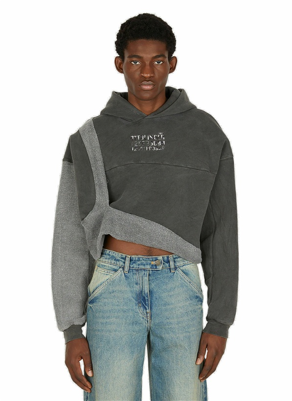 Photo: Draped Hooded Sweatshirt in Grey