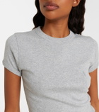 Saint Laurent Cassandre ribbed-knit cotton T-shirt