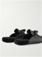 TOM FORD - Stephan Shearling-Lined Leather Tasselled Slippers - Black