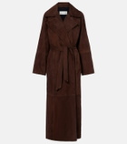 Nour Hammour Althea suede wrap coat