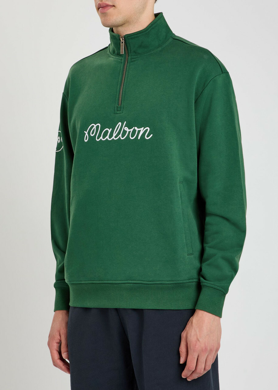 Malbon Ridge Logo Hooded Stretch-shell Anorak Jacket Green