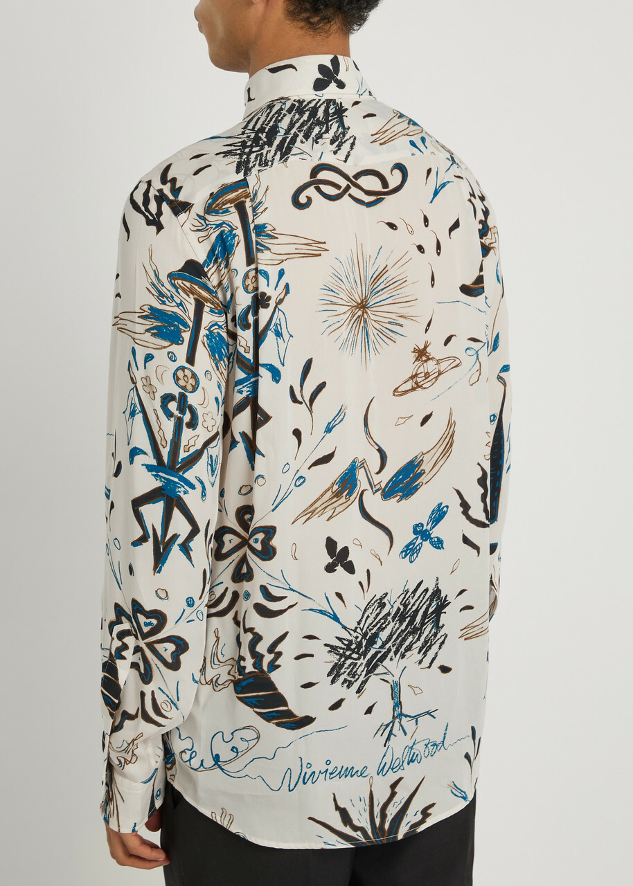 Vivienne Westwood Printed Krall Chiffon Shirt White