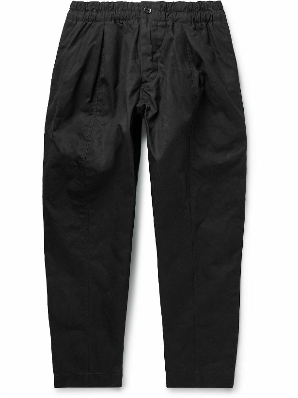Photo: YMC - Sylvian Tapered Cropped Waxed-Cotton Trousers - Black