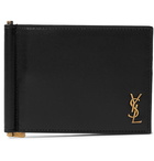 SAINT LAURENT - Logo-Appliquéd Leather Billfold Wallet with Money Clip - Black