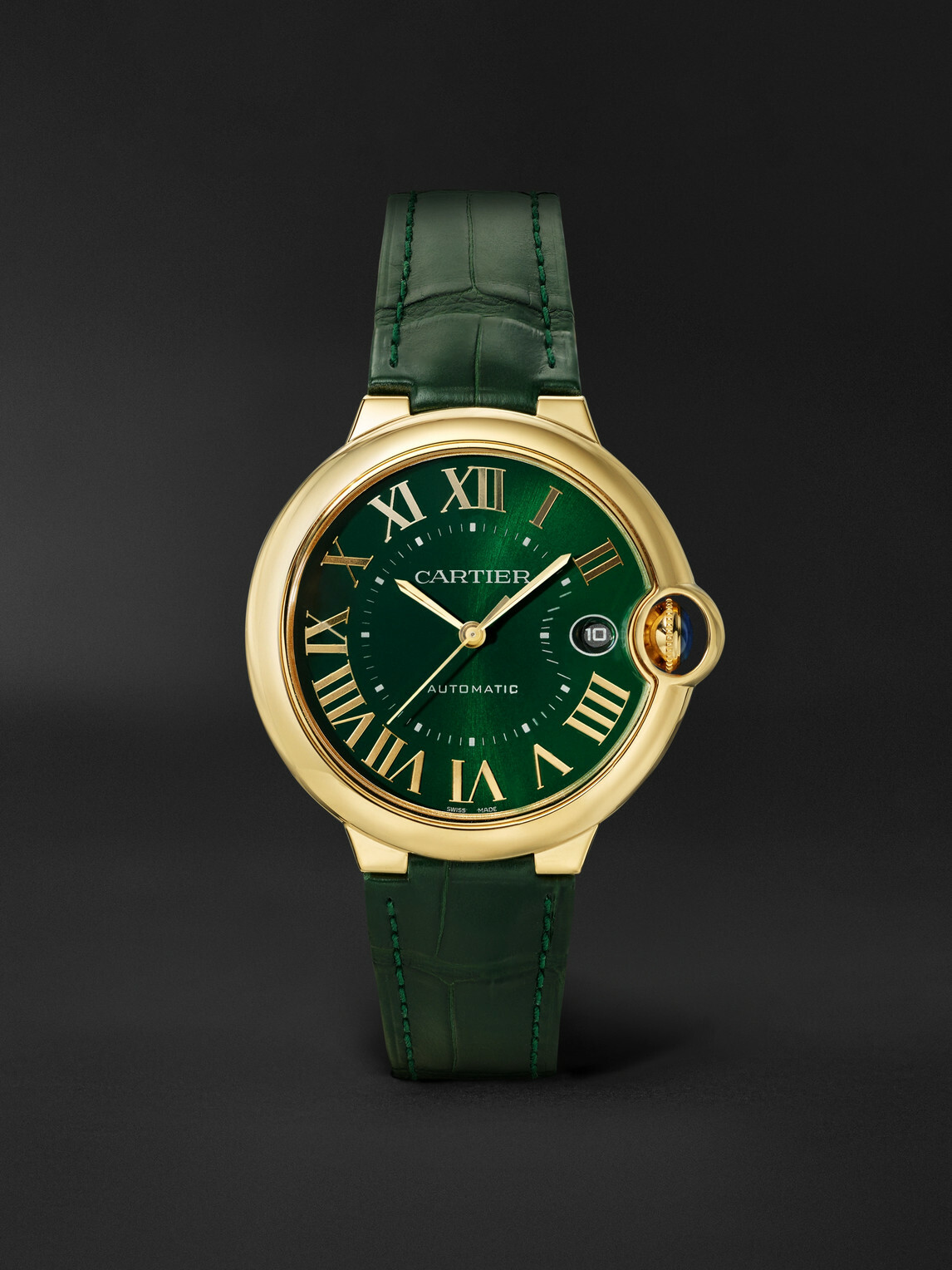 Cartier - Ballon Bleu de Cartier Automatic 40mm 18-Karat Gold and Alligator Watch, Ref. No. CRWGBB0062