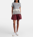 Miu Miu Lace-trimmed silk jersey crop top