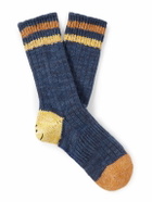 KAPITAL - Intarsia Cotton and Hemp-Blend Socks