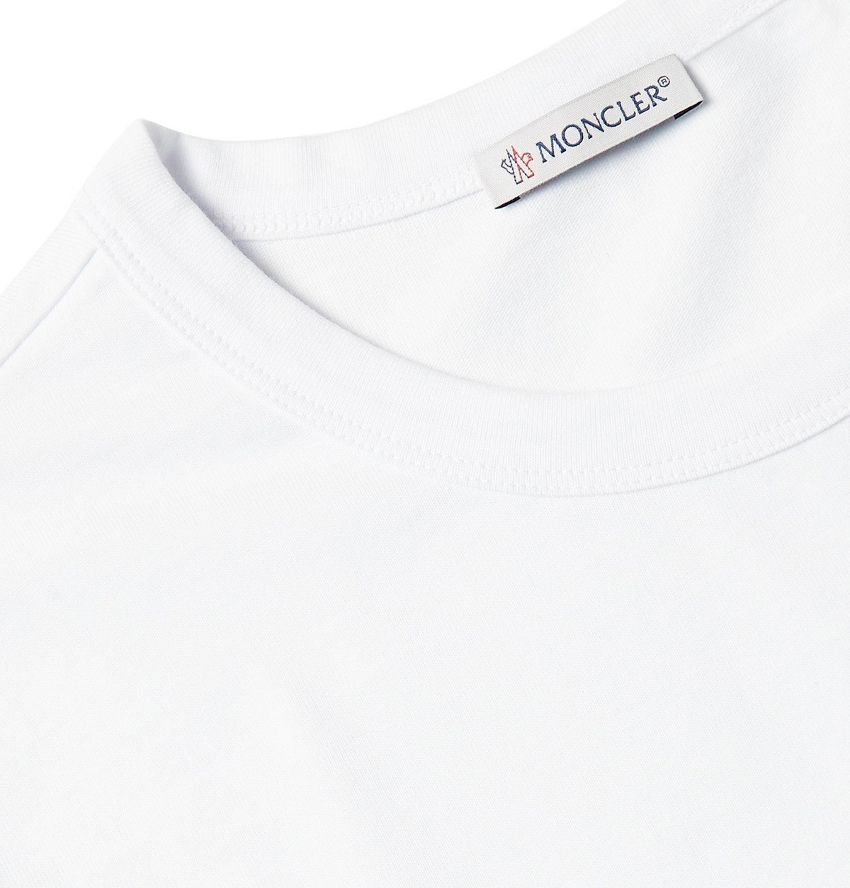 White Logo-stripe cotton-jersey track top, Moncler