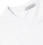 MONCLER - Logo-Embossed Striped Cotton-Jersey T-Shirt - White