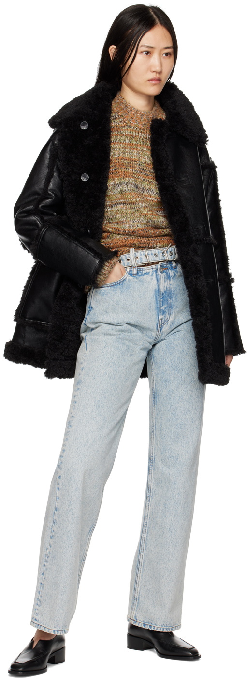 PERVERZE Black Single Breasted Reversible Coat