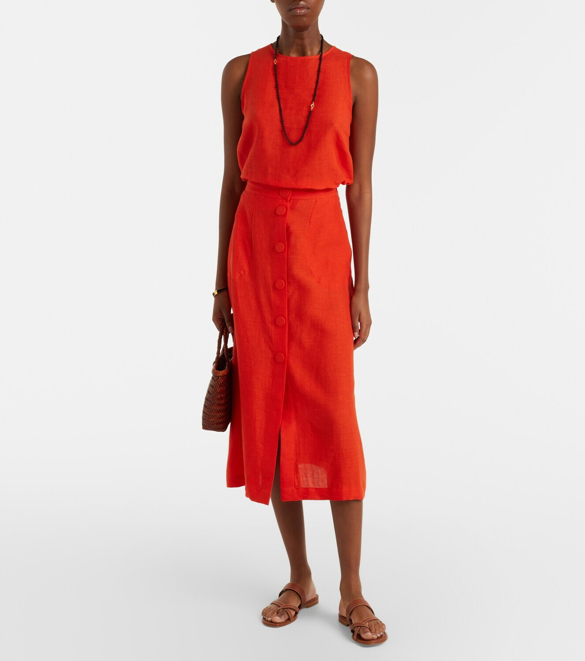 Eres Amusante linen midi skirt