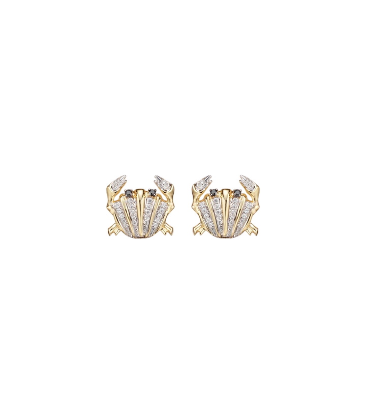 Photo: Yvonne Léon Crabe Coquillage 9kt gold earrings with diamonds