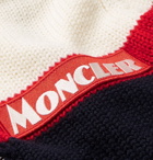 Moncler - Slim-Fit Colour-Block Virgin Wool Zip-Up Cardigan - Navy