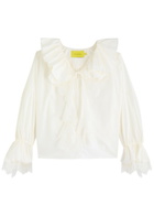 Marques' Almeida Ruffled Lace-trimmed Cotton Blouse White