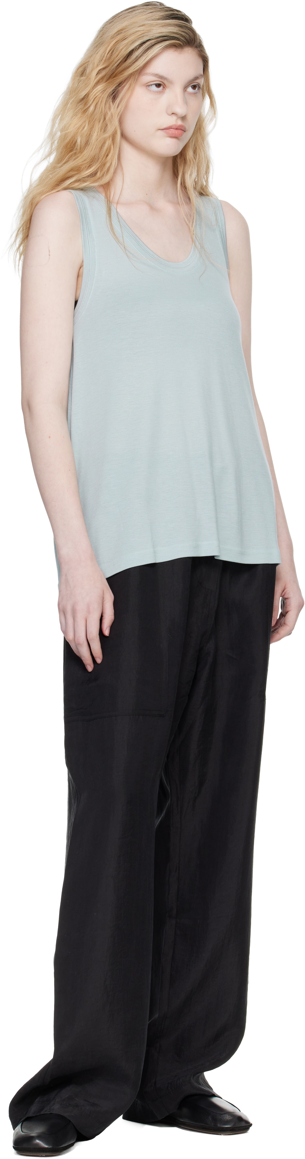 Studio Nicholson Blue Votan Jersey Tank Top