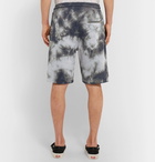 Palm Angels - Tie-Dyed Loopback Cotton-Jersey Drawstring Shorts - Gray