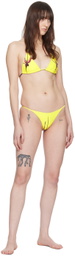 Louisa Ballou Yellow Mini Ring Bikini Top