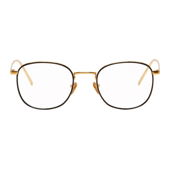 Photo: Linda Farrow Luxe Gold and Black 719 C1 Glasses