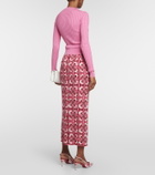 Dolce&Gabbana DG ribbed-knit silk cropped sweater