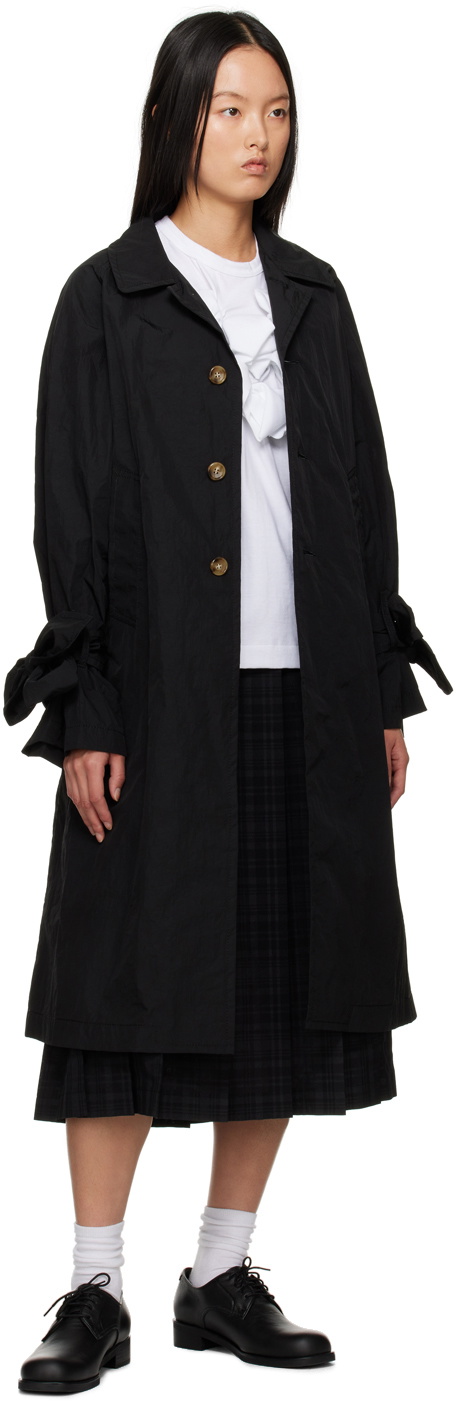 tao Black Bow Coat